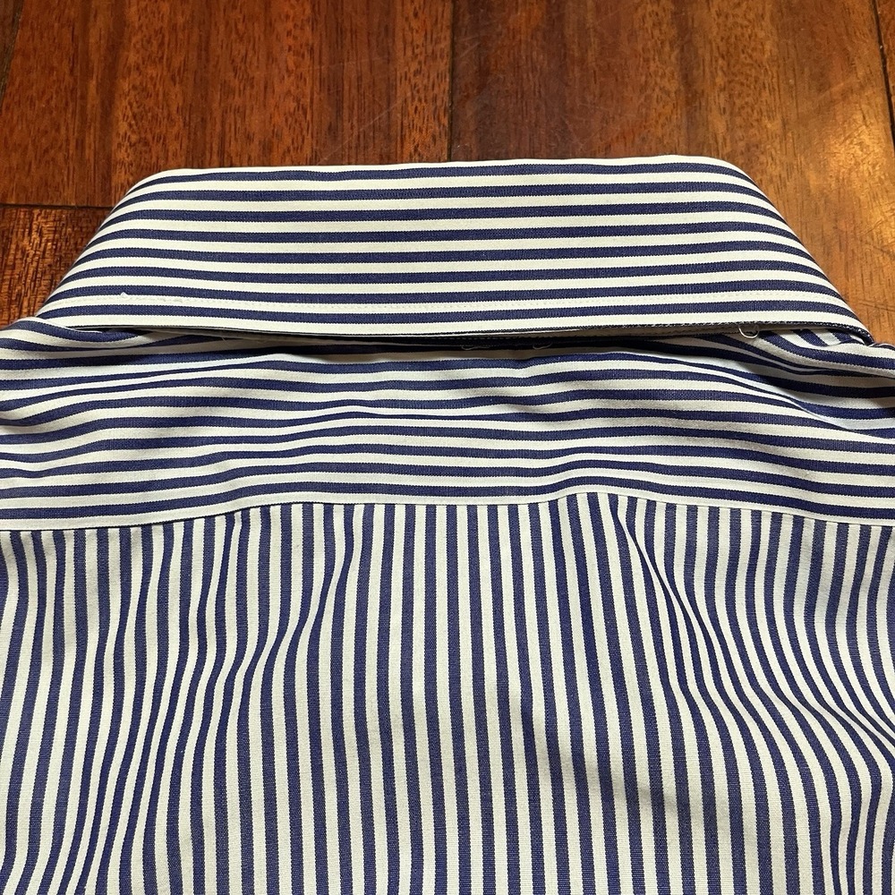 Brooks Brothers Shirt Men 17 34 Blue White Plaid Check Milano Button Down Oxford - Picture 6 of 10